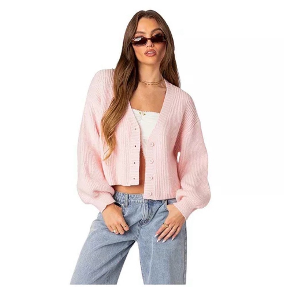 Edikted | Sabrina Chunky Knit Cropped Cardigan
